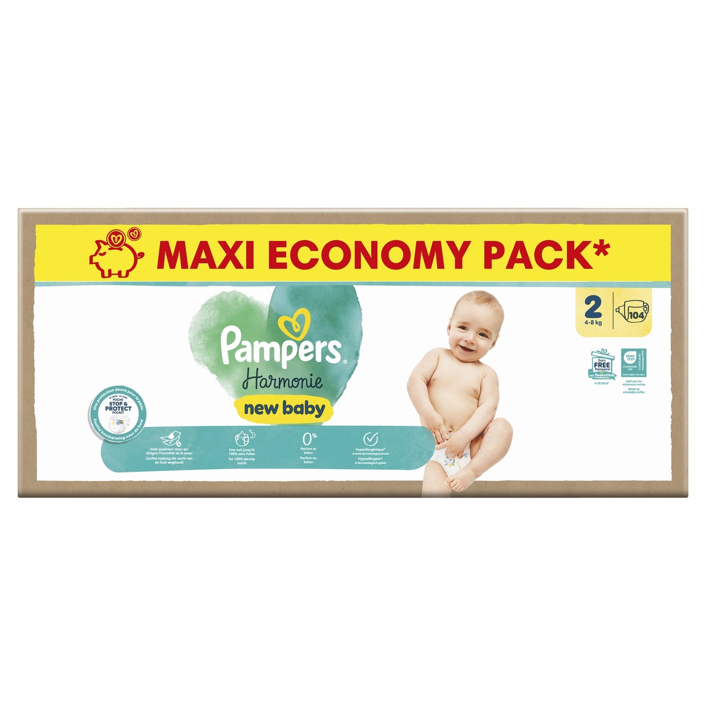Couches Bébé Harmonie New Baby 2-8kg Taille 2 PAMPERS