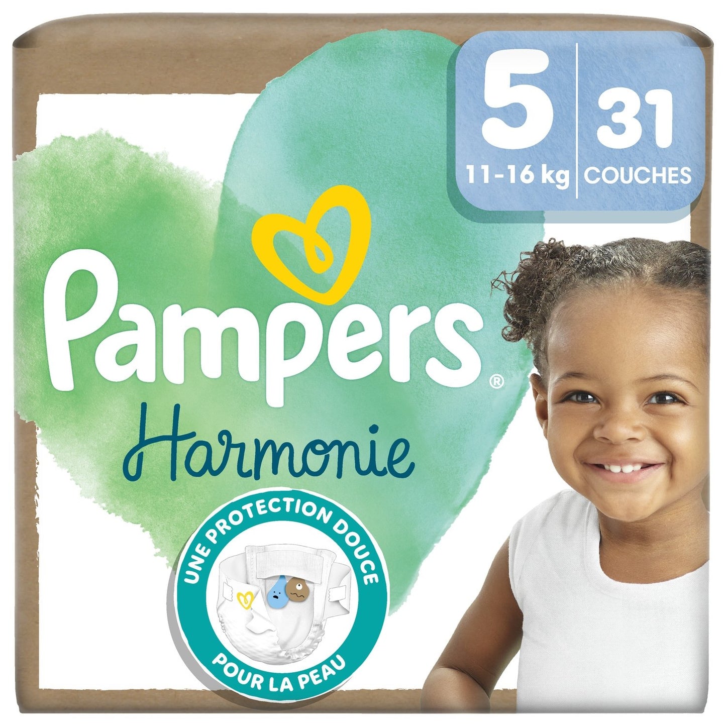 Couches Bébés Harmonie 11-16kg Taille 5 PAMPERS le paquet de 31 couches