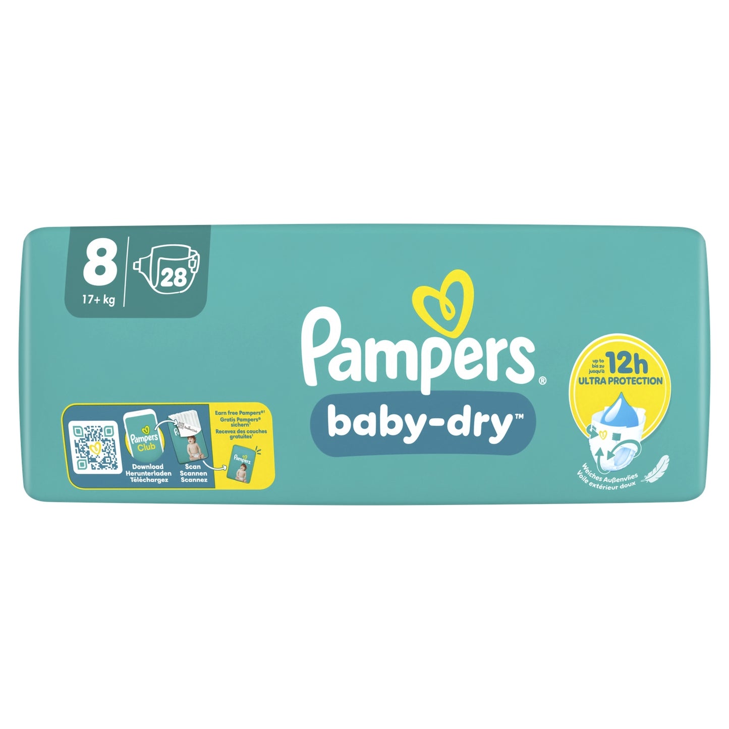 Couches Bébés Baby-Dry 17+ Kg Taille 8 PAMPERS