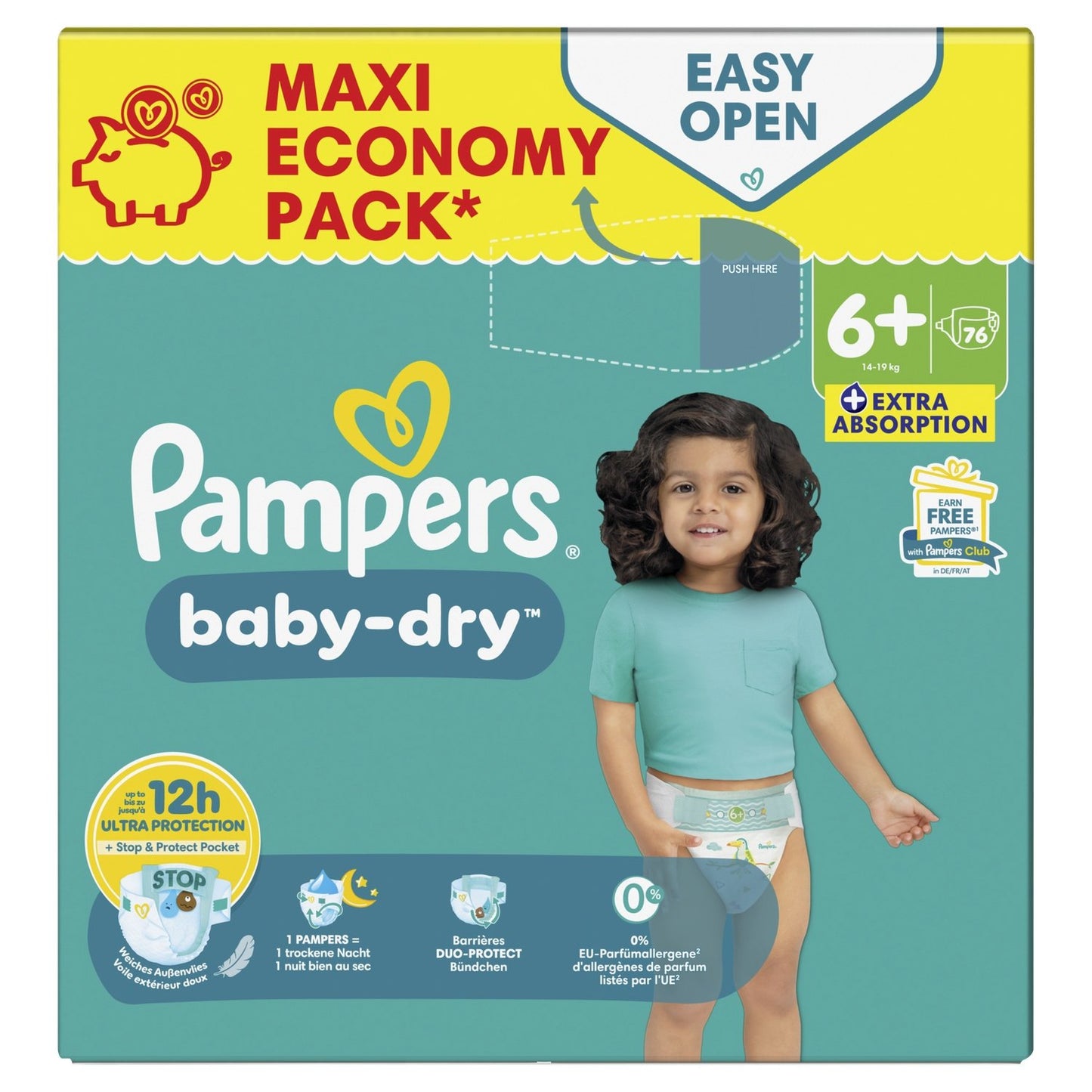 Couches Bébés Baby-Dry 14-19 Kg Taille 6+ PAMPERS