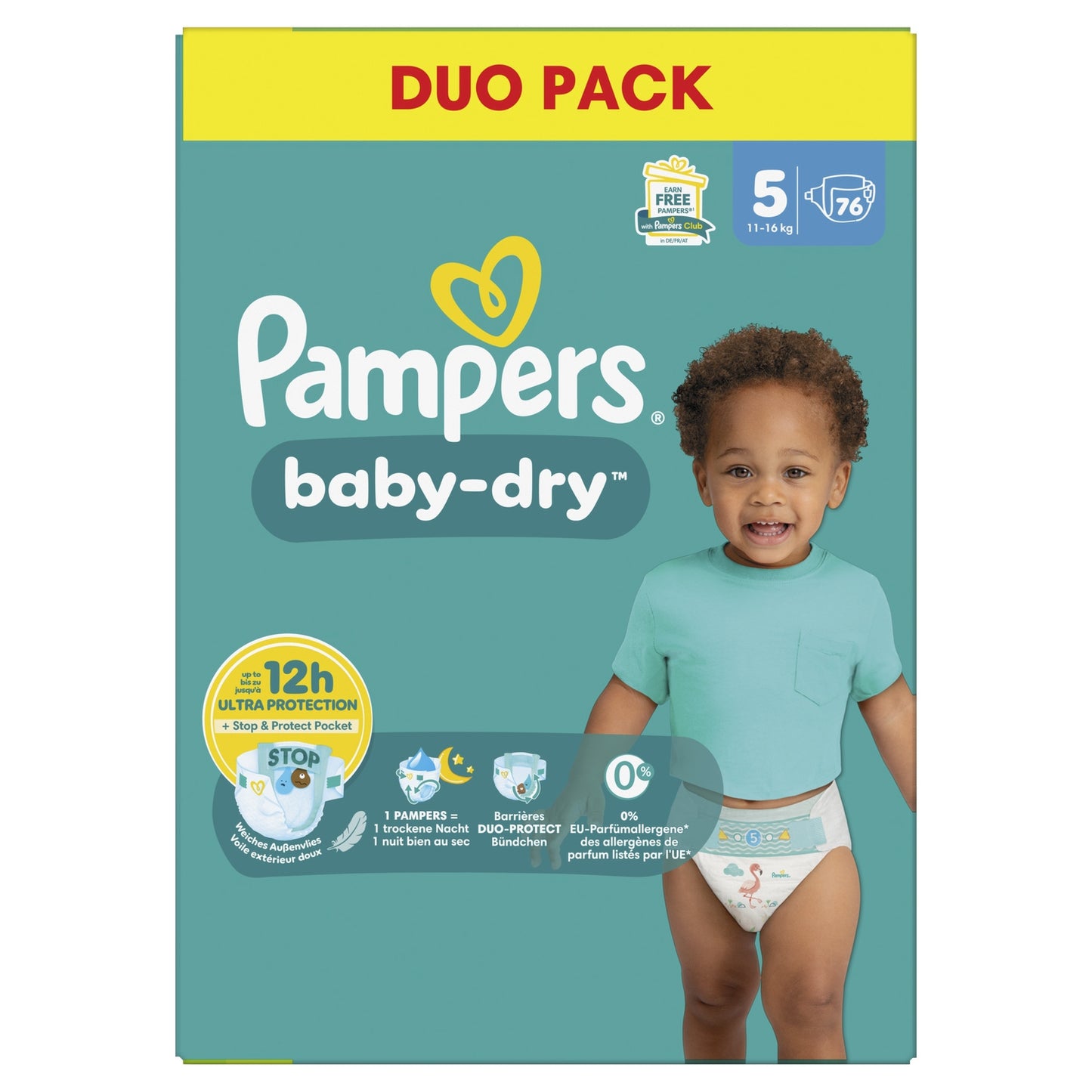 Couches Bébés Baby-Dry 11-16kg Taille 5 PAMPERS