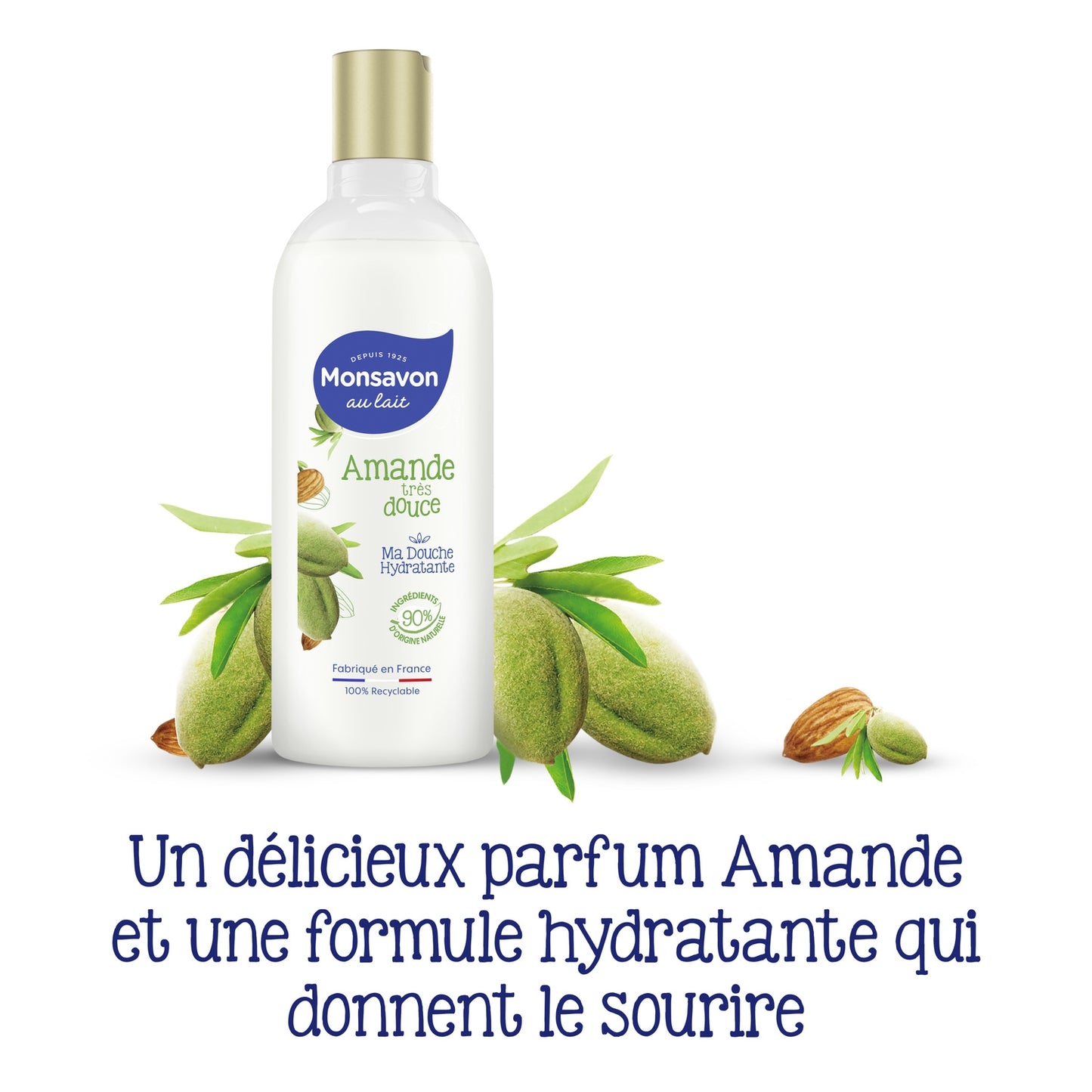 Gel Douche Hydratant Lait Amande Douce MONSAVON