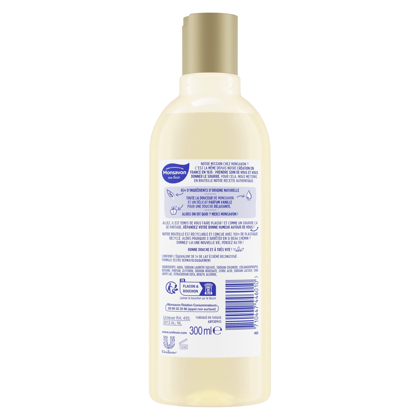 Gel Douche Hydratant Lait Vanille MONSAVON