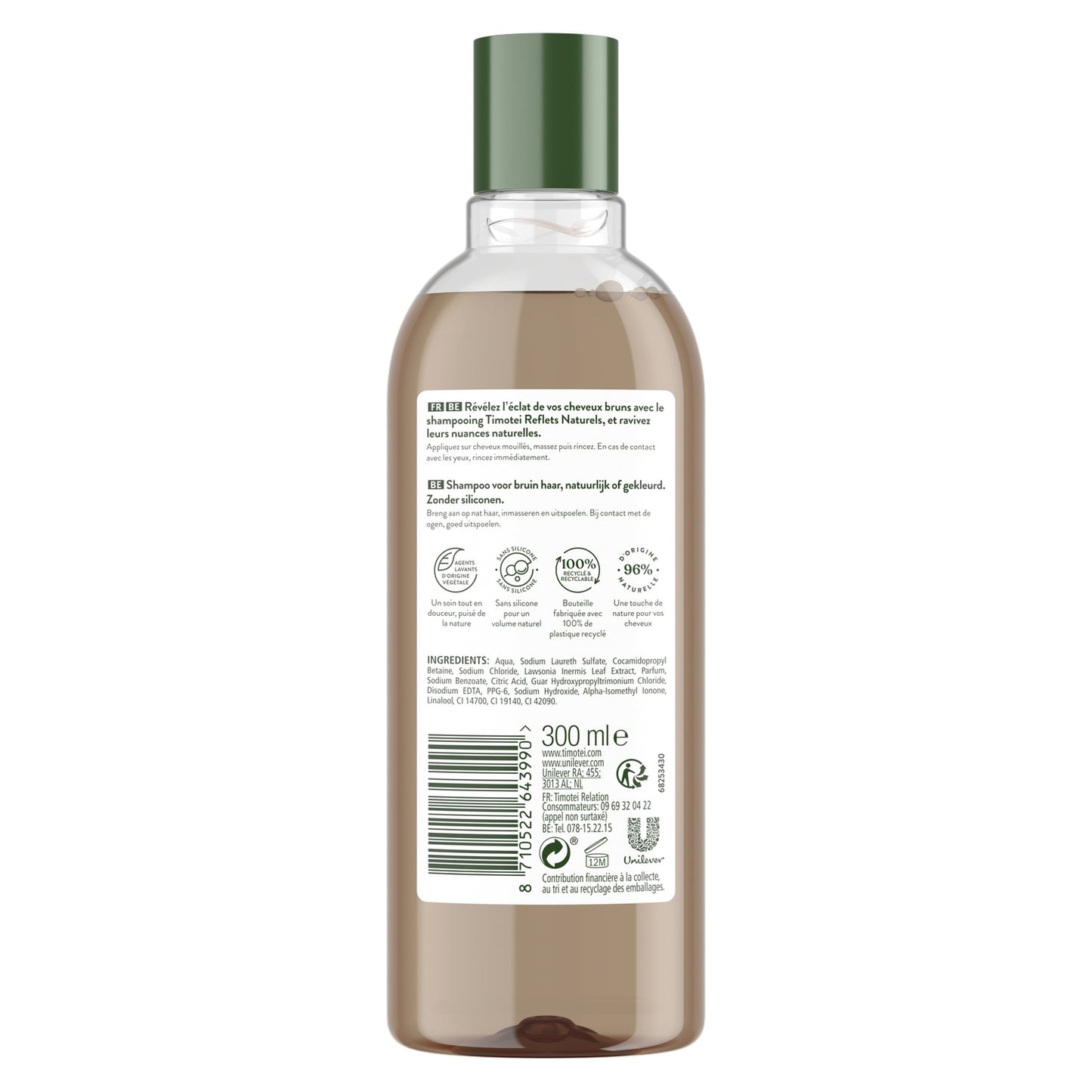 TIMOTEI Natural Reflections Shampoo for Brown Hair with Henna Extract