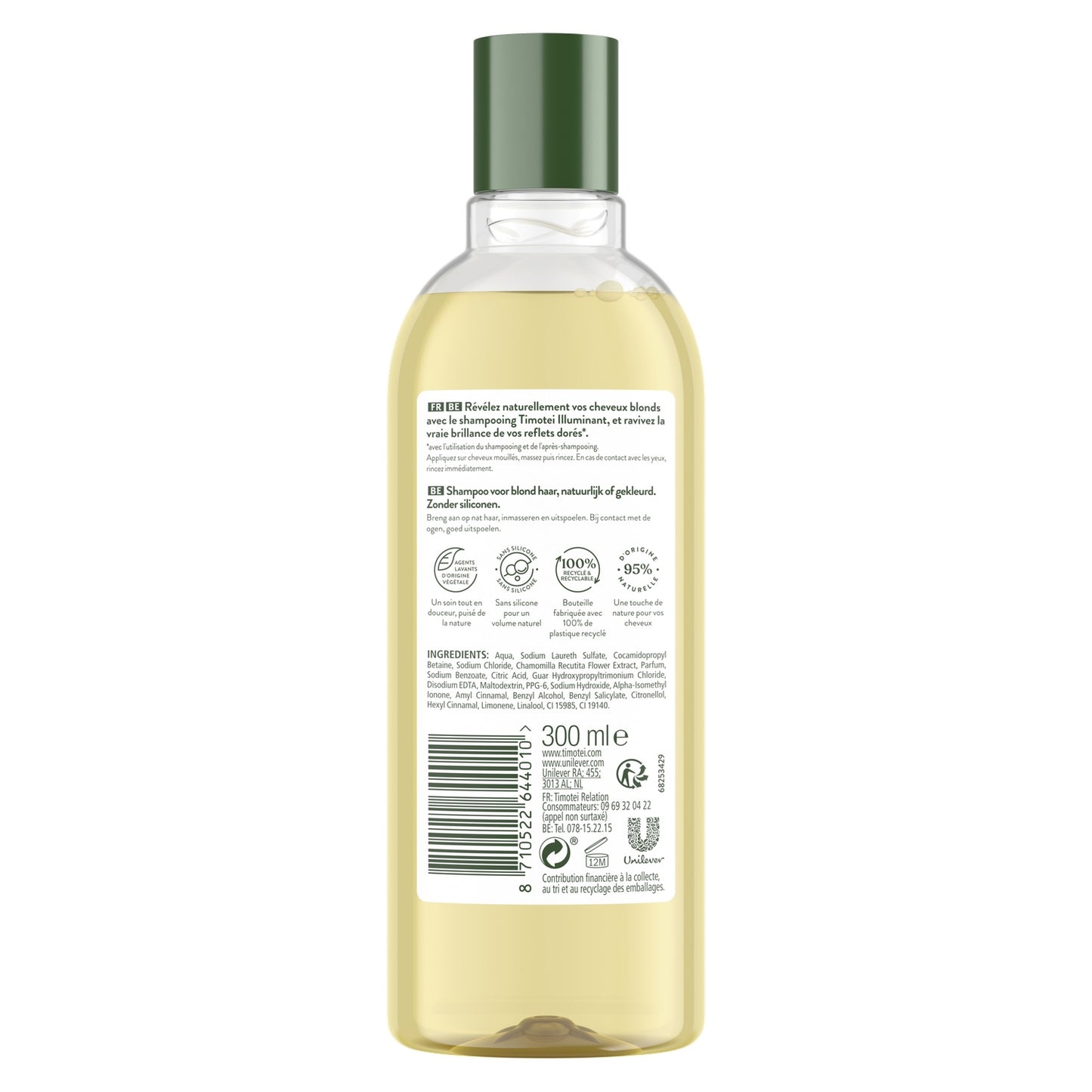 TIMOTEI Silicone-Free Illuminating Shampoo for Blonde Hair with Chamomile Extract