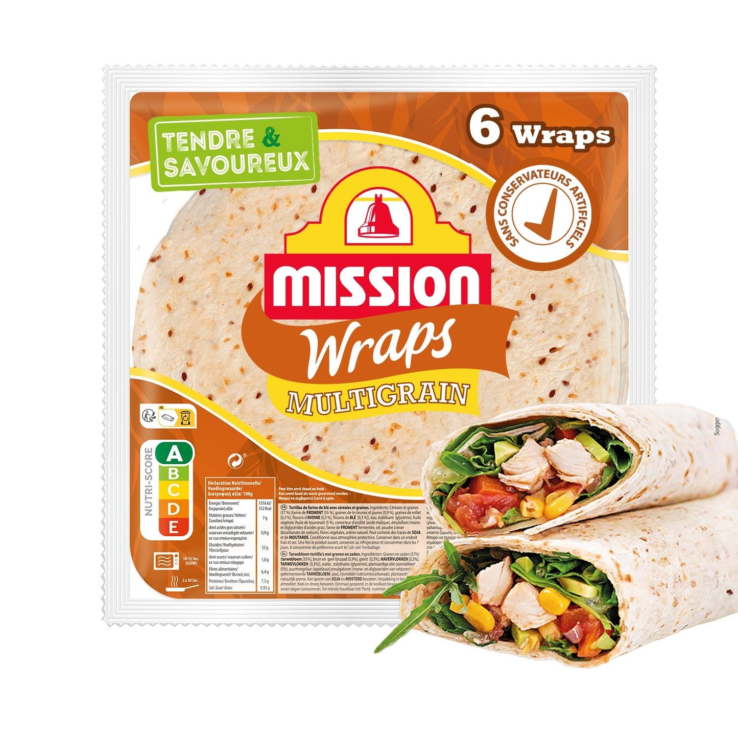 MISSION Multigrain Wraps Incomparable Freshness and Softness