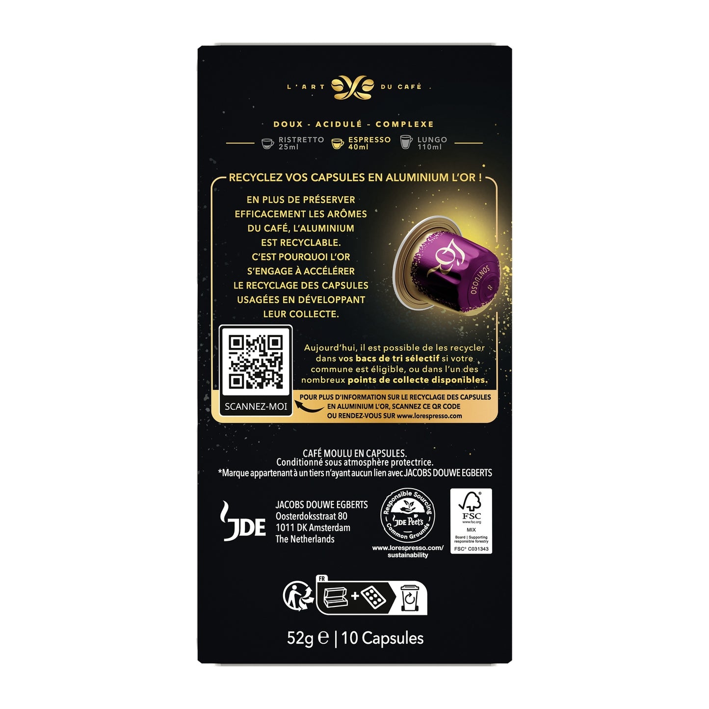 Sontuoso Intensity Coffee Capsules Compatible with Nespresso L'OR