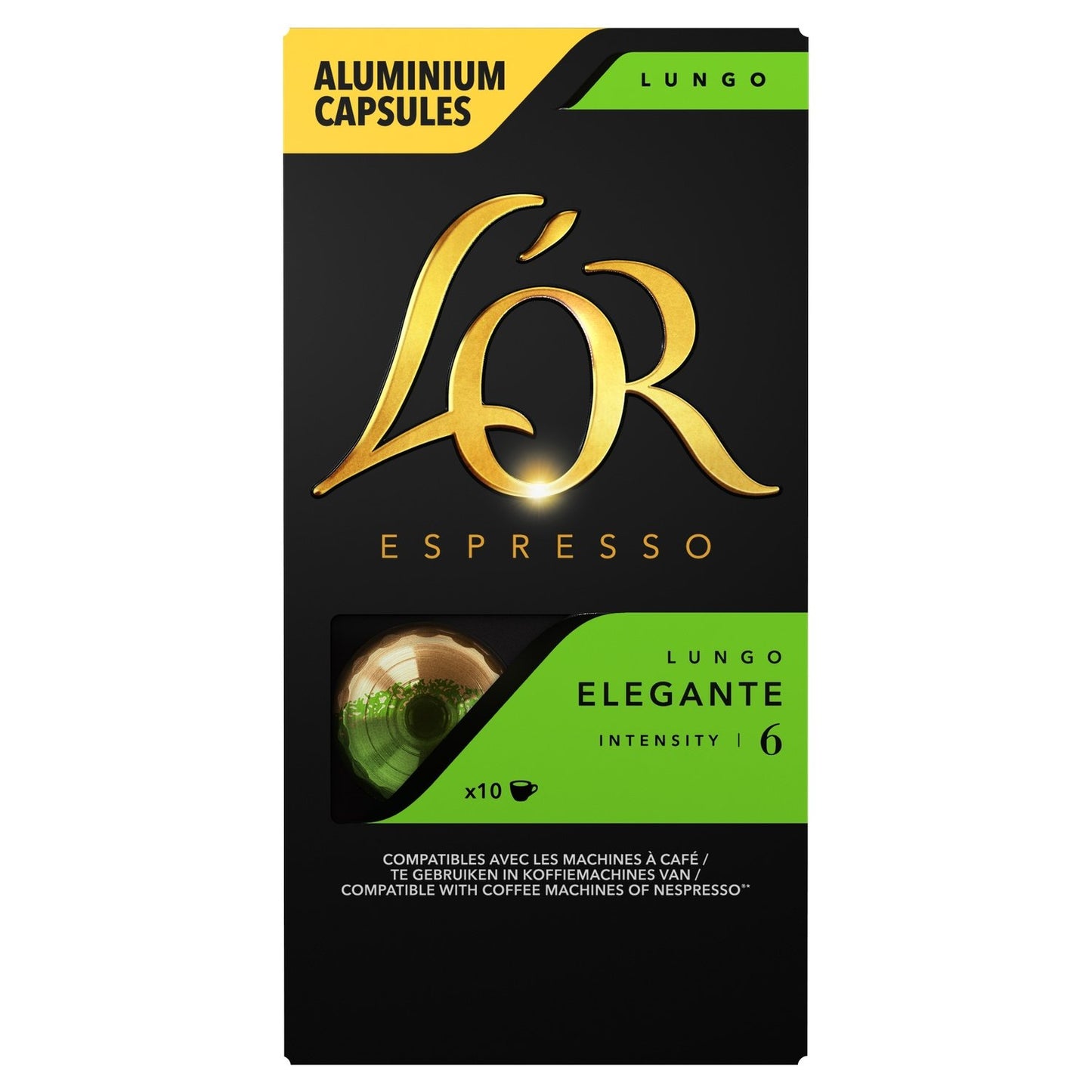 Café Capsules Lungo Intensité 6 Compatible Nespresso L'OR