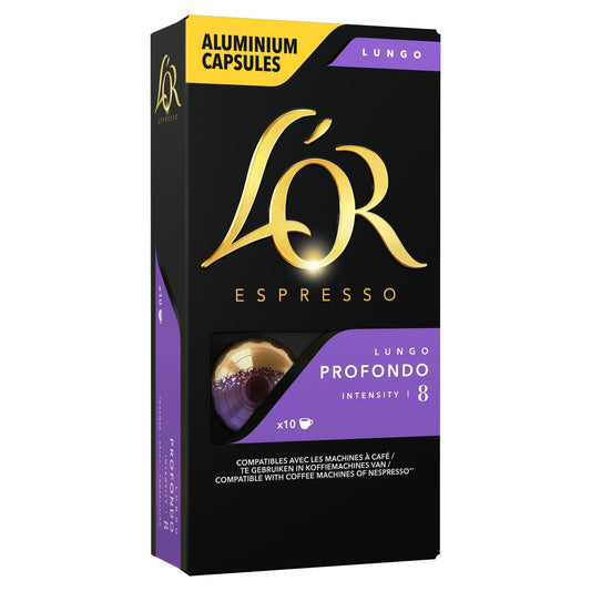 Lungo Profondo Intensity 8 Nespresso Compatible Capsules L'OR
