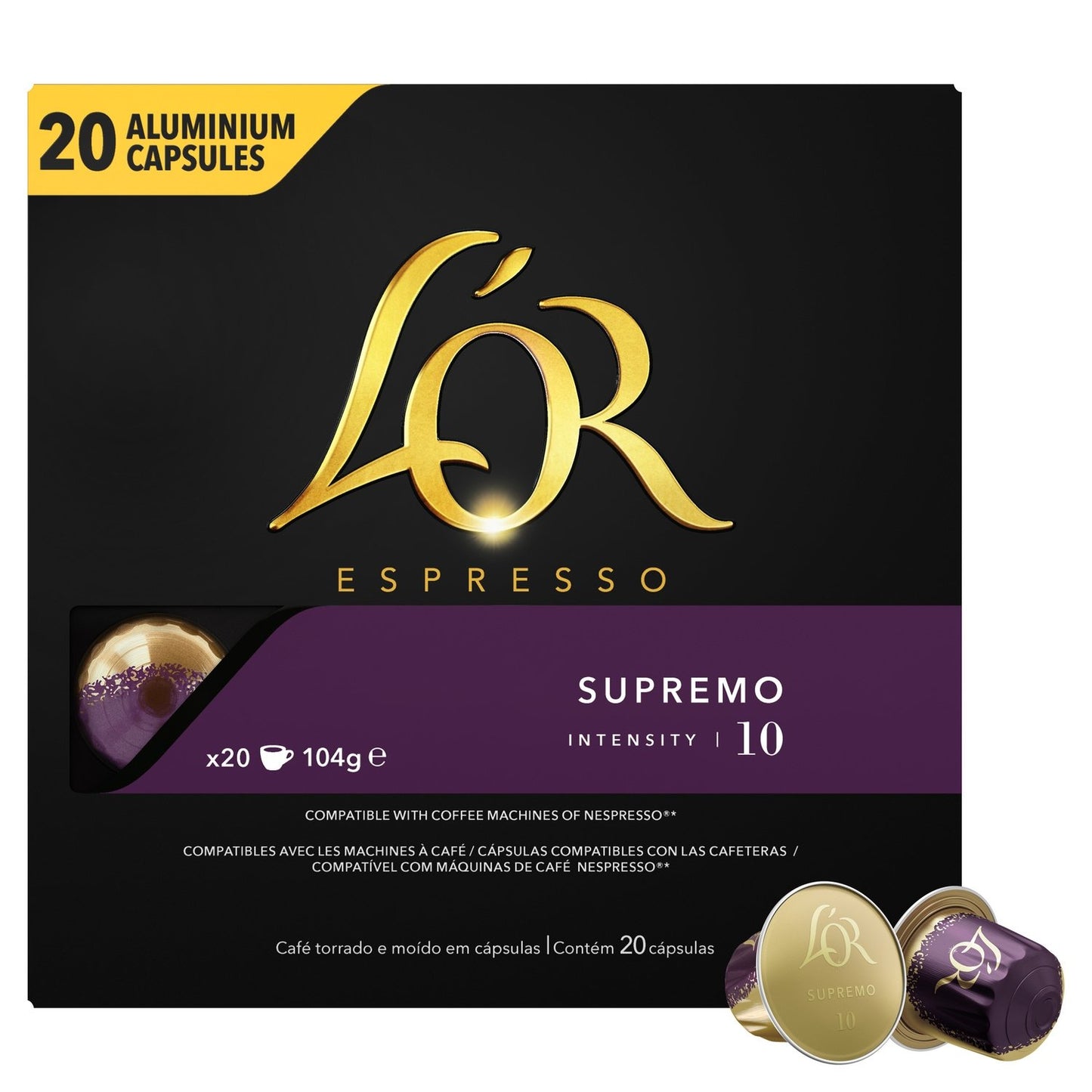 Supremo Intensity 10 Nespresso Compatible Capsules L'OR