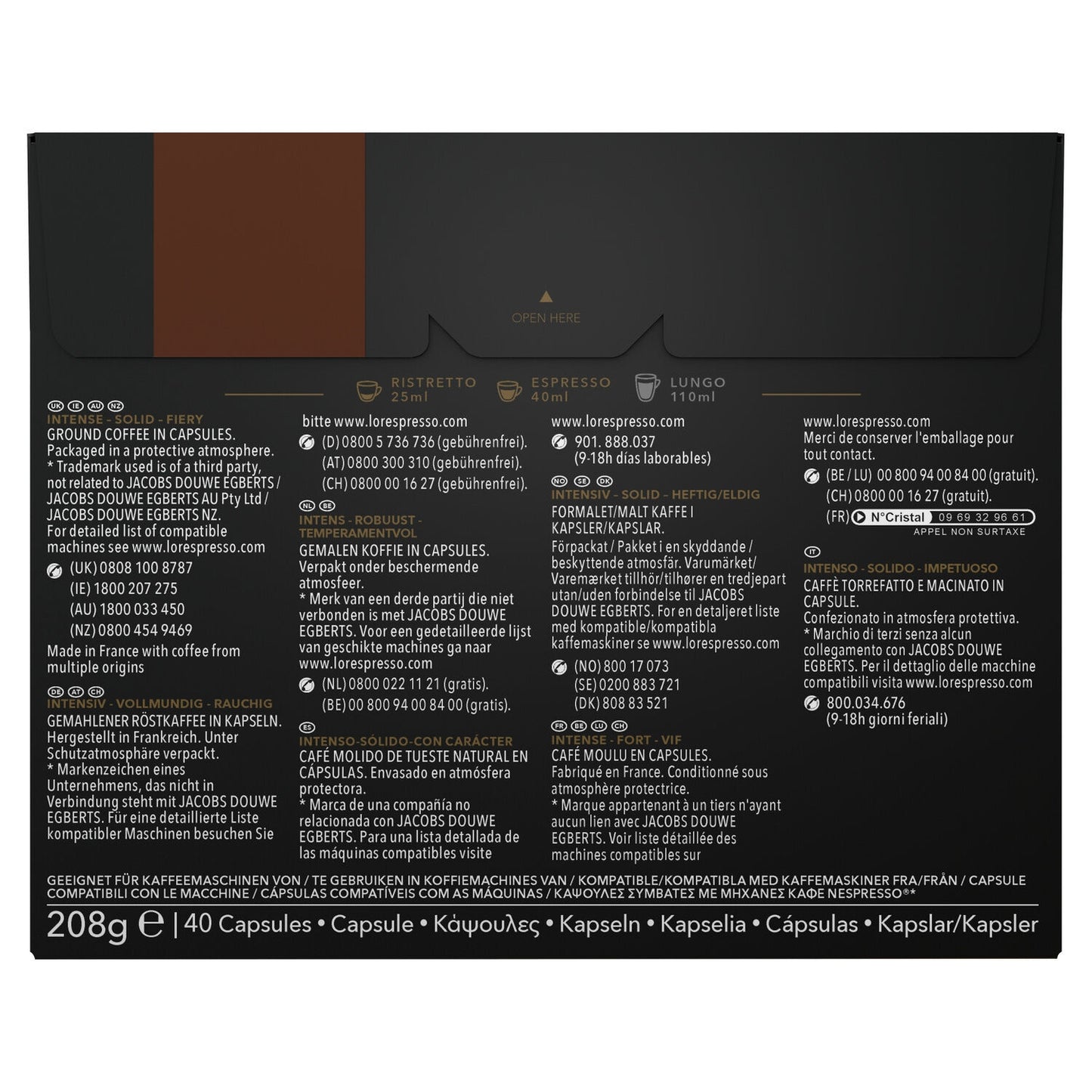 Nespresso Forza Intensity 9 L'OR ESPRESSO Compatible Capsules
