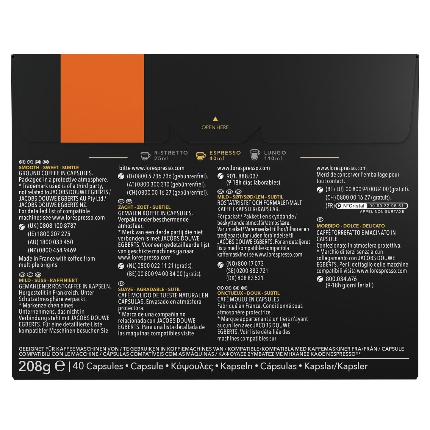 Nespresso Delizioso Intensity 5 L'OR ESPRESSO Compatible Capsules