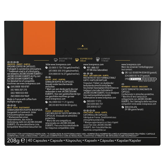 Café Capsules Compatibles Nespresso Delizioso Intensité 5 L'OR ESPRESSO