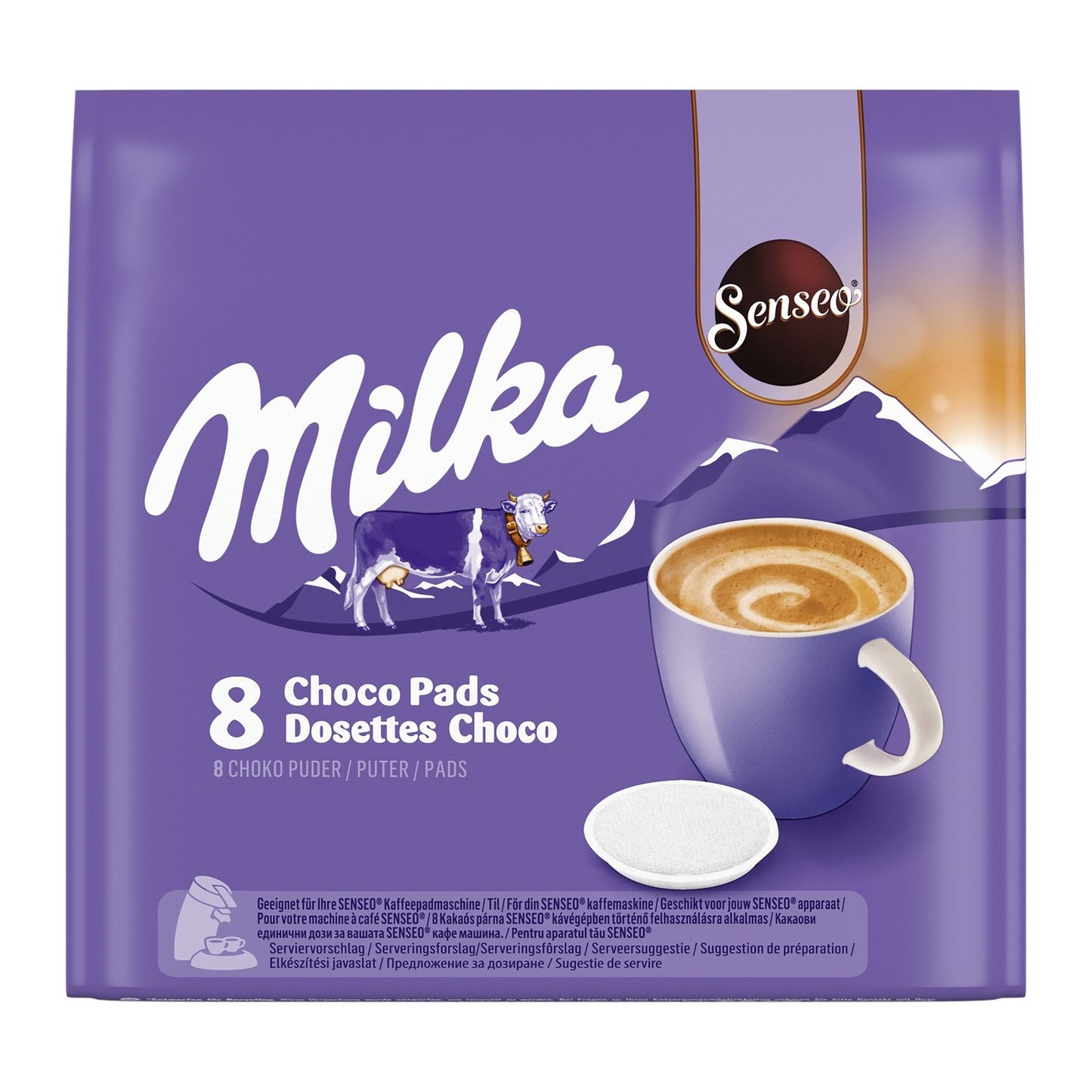Café Dosettes Chocolat Milka Compatible Senseo SENSEO le paquet de 8 dosettes