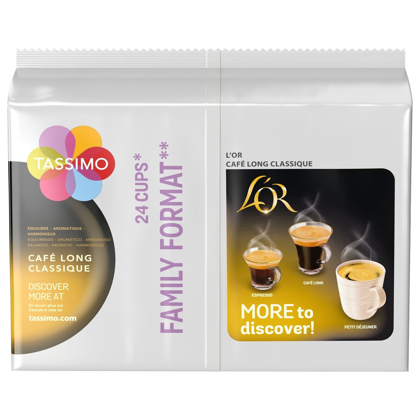 Long Classic Gold Coffee Pods Compatible with Tassimo TASSIMO
