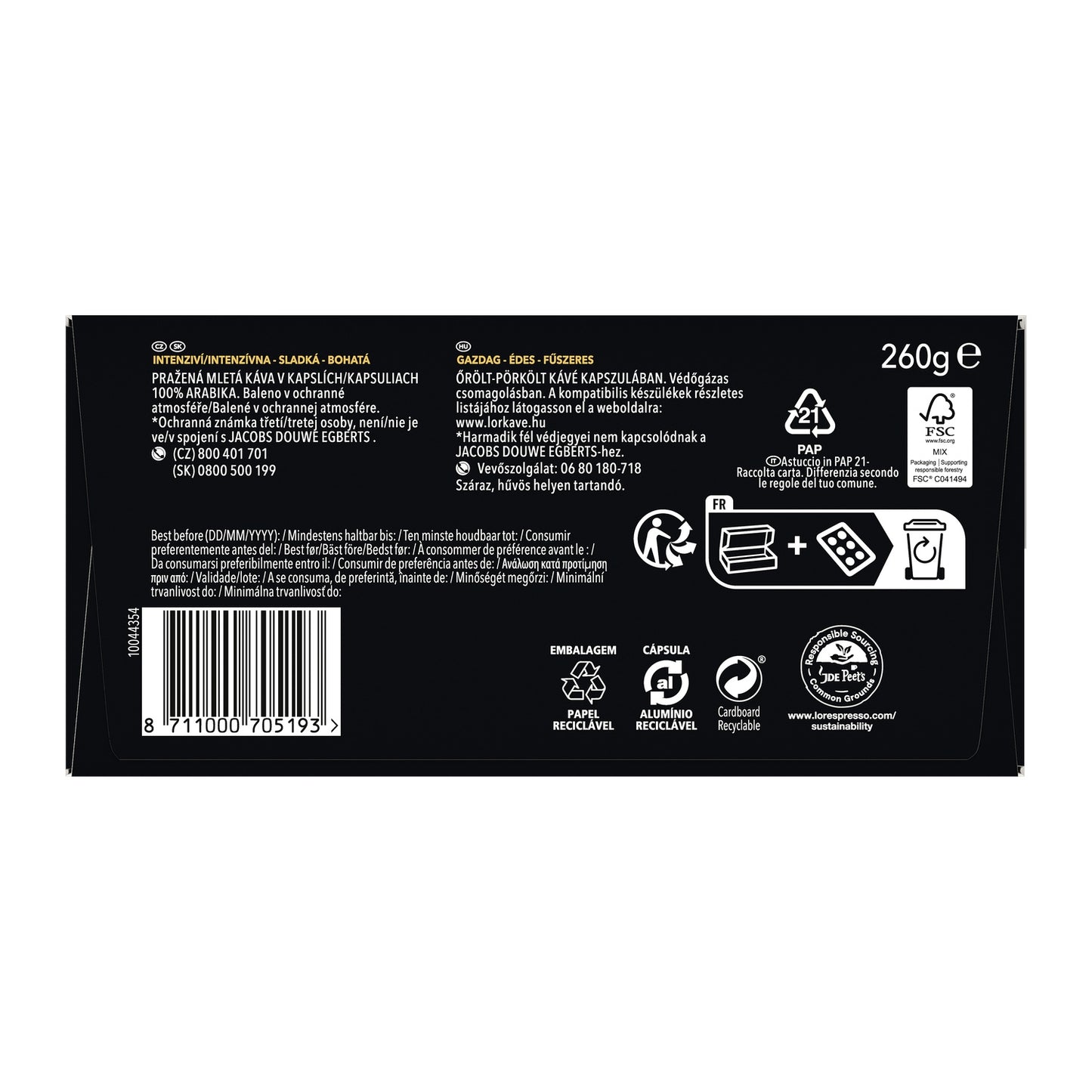 Espresso Capsules Intensity 10 Compatible with Nespresso L'OR