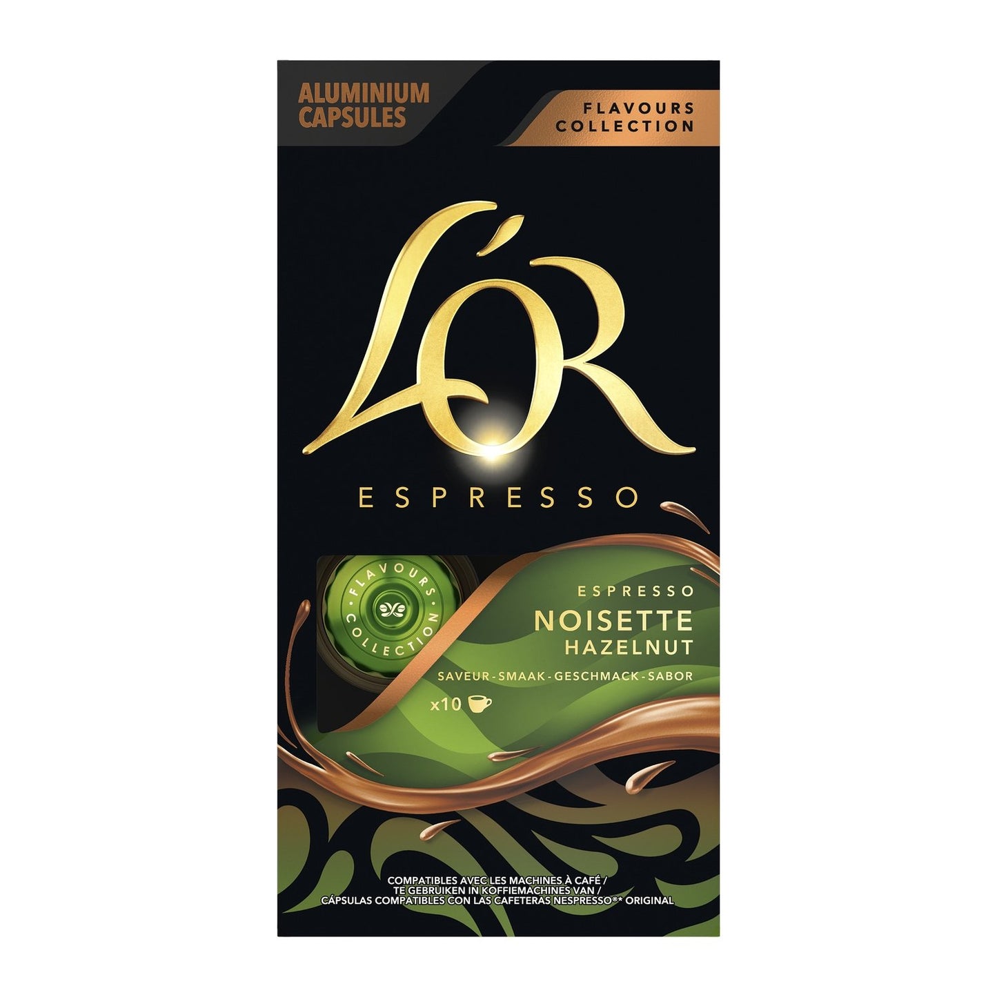 Café Capsules Noisette Compatible Nespresso L'OR la boite de 10 capsules