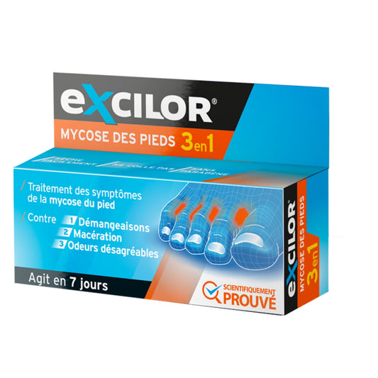 Fußcreme gegen Pilz, beseitigt Juckreiz, Mazeration, Gerüche, 7 Tage EXCILOR