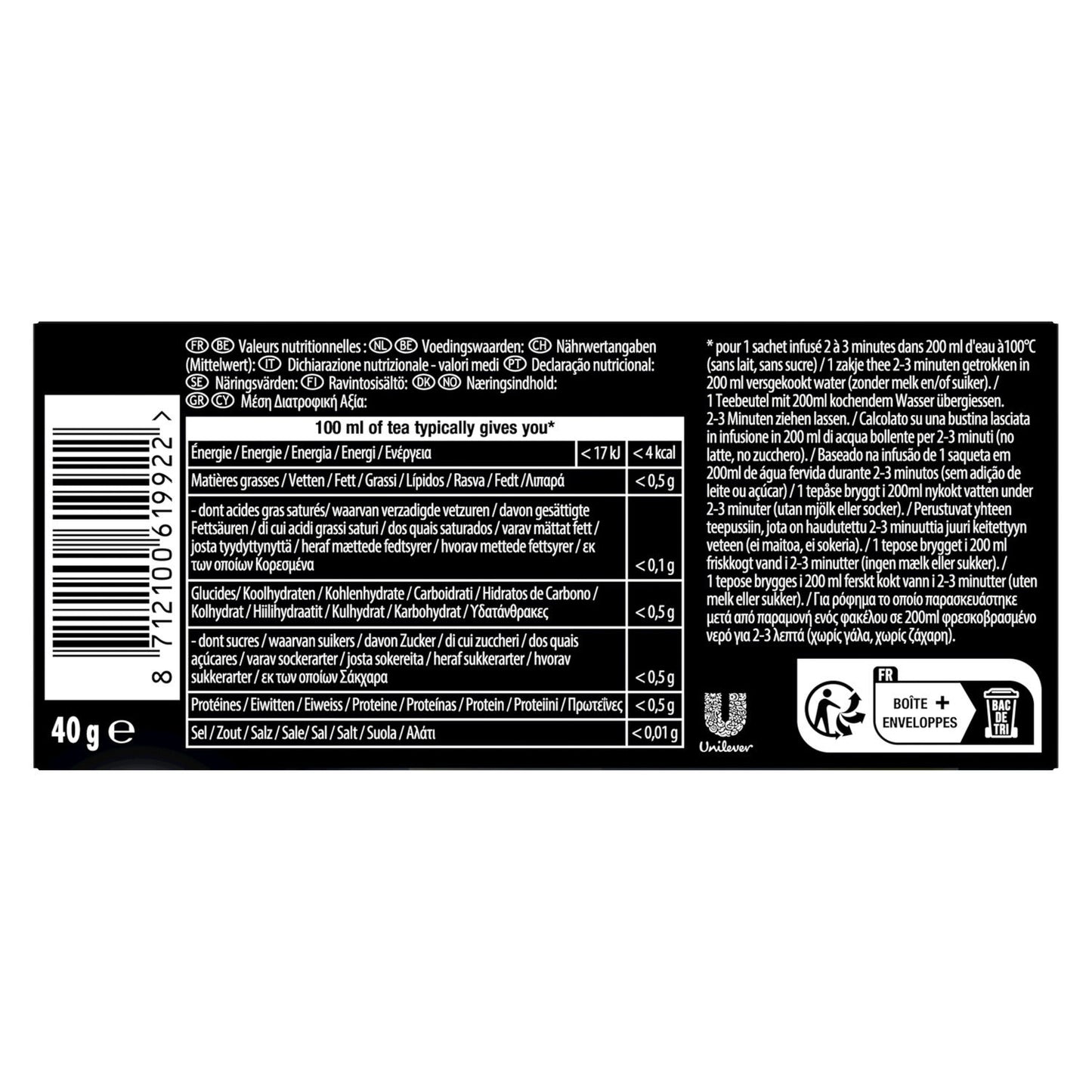 Thé Noir Earl Grey LIPTON