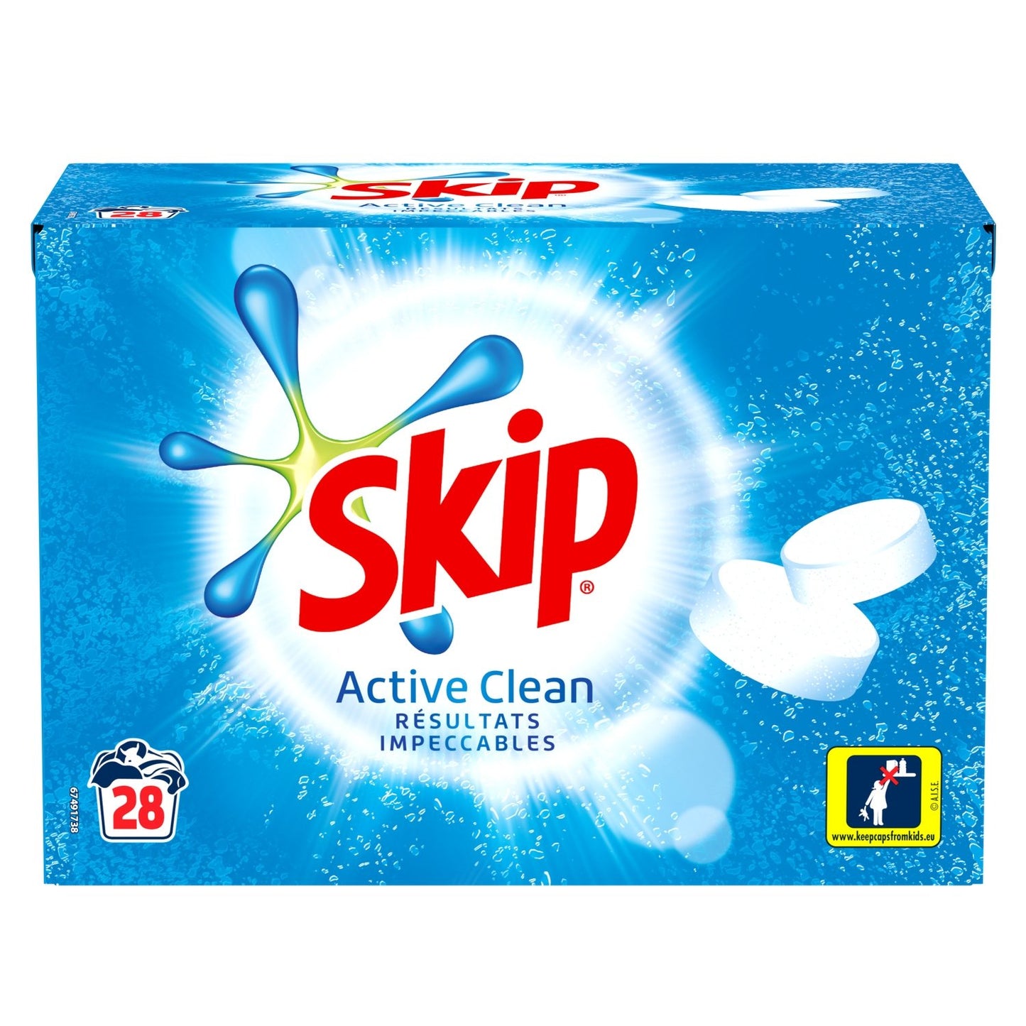 Active Clean Laundry Detergent Tablets SKIP