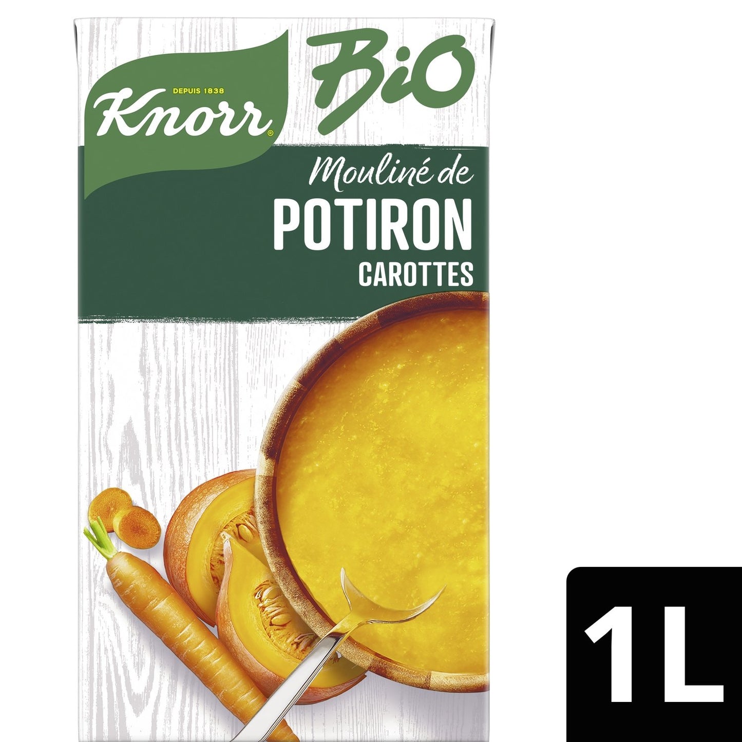 Soupe Mouliné Potiron Carotte Oignon Bio KNORR la brique de 1L