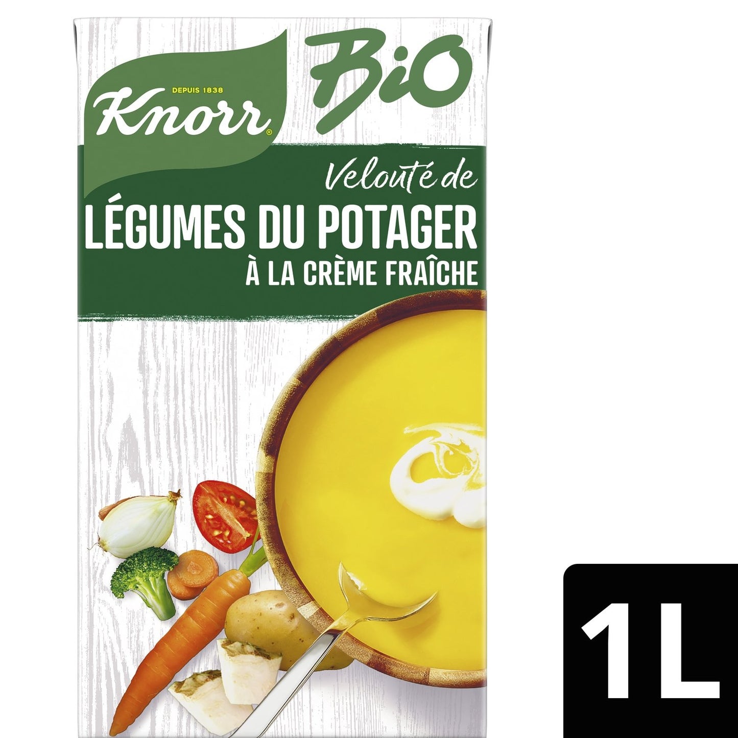 Soupe Velouté Légumes du Potager Crème Fraîche Bio KNORR la brique de 1L