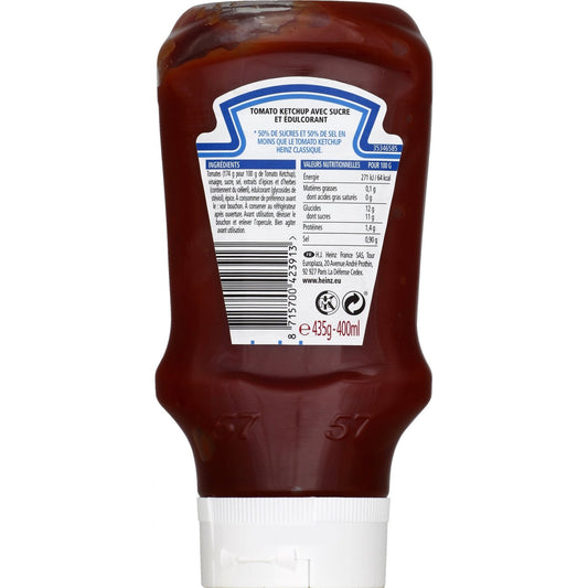 Sauce Tomato Ketchup 50% de Sucres et de Sel HEINZ
