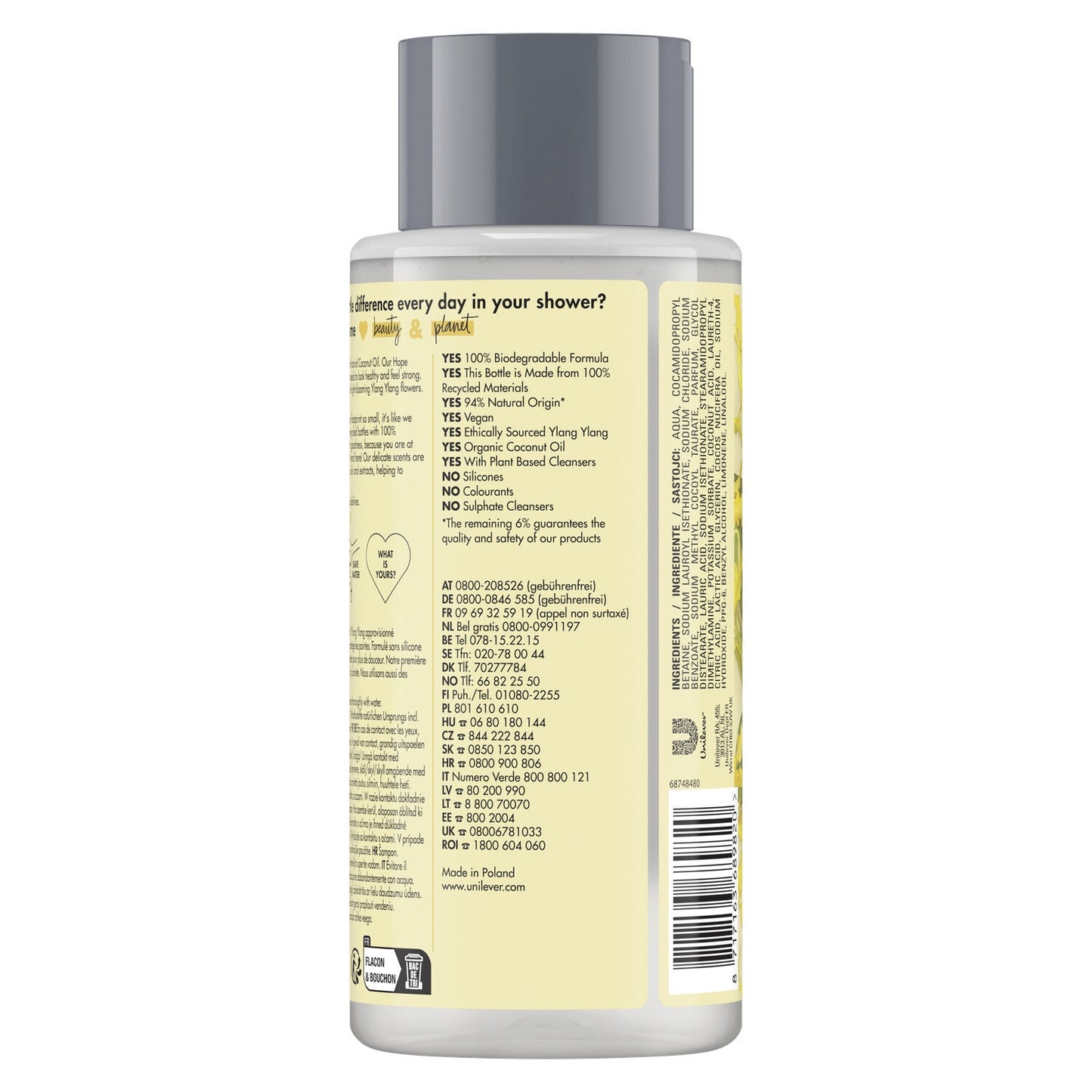 Shampoing Huile de Coco et Ylang Ylang LOVE BEAUTY AND PLANET