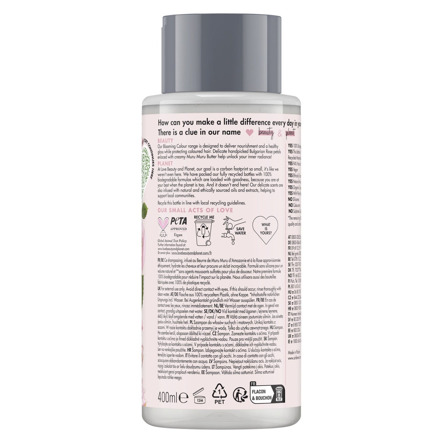 Shampoing au Beurre de Muru Muru et Rose Love Beauty & PLANET