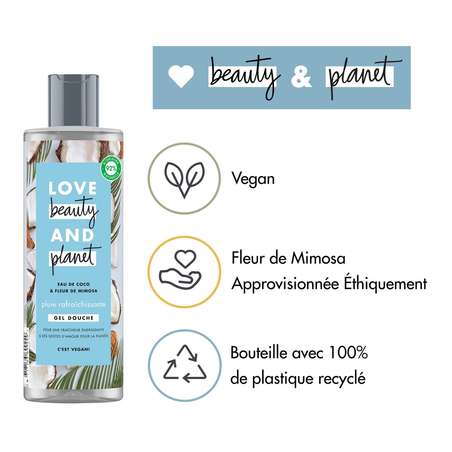Gel Douche Pluie Rafraîchissante LOVE BEAUTY AND PLANET