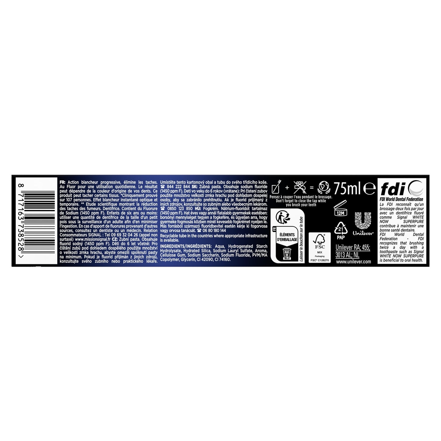 Dentifrice Super Pure White Now Anti-Taches Blancheur SIGNAL