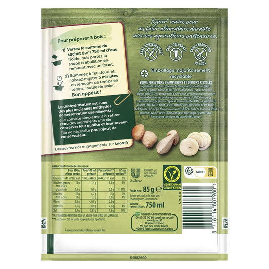 Soupe Déshydratée Forestière Champignons et Oignons KNORR