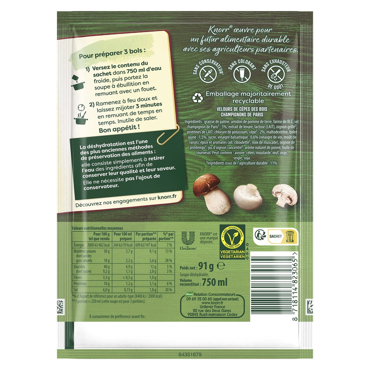 KNORR Dehydrated Velvet of Porcini Mushroom Soup