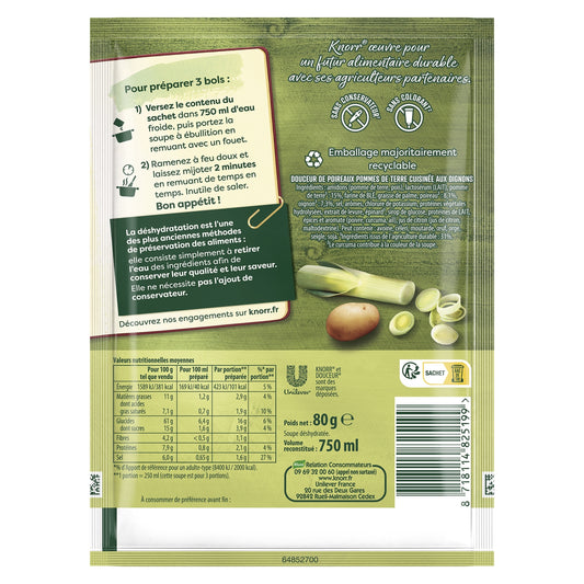 Soupe Déshydratée Poireaux Pommes de Terre Oignon KNORR