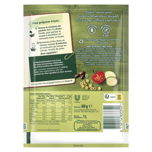 Soupe Déshydratée au Pistou et Huile d'Olive KNORR