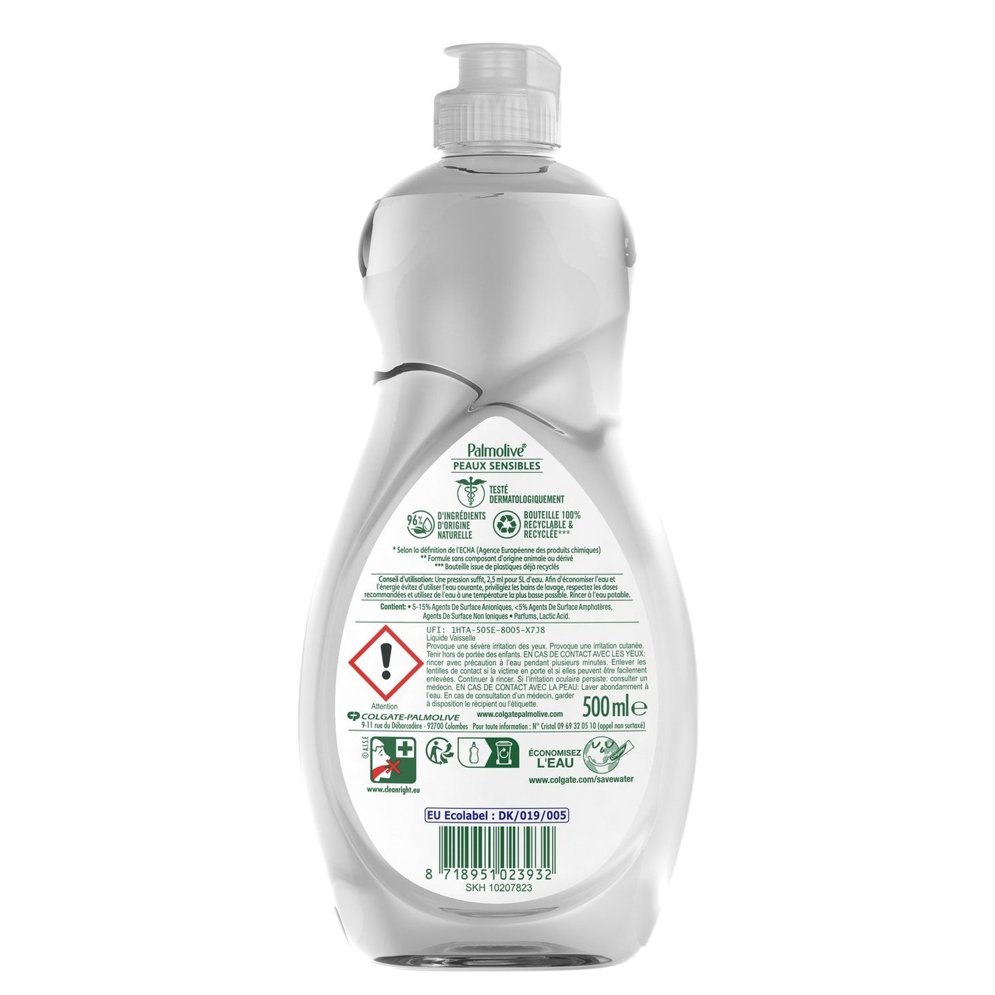 Hypoallergenic Dishwashing Liquid for Sensitive Skin, Fragrance-Free, PALMOLIVE