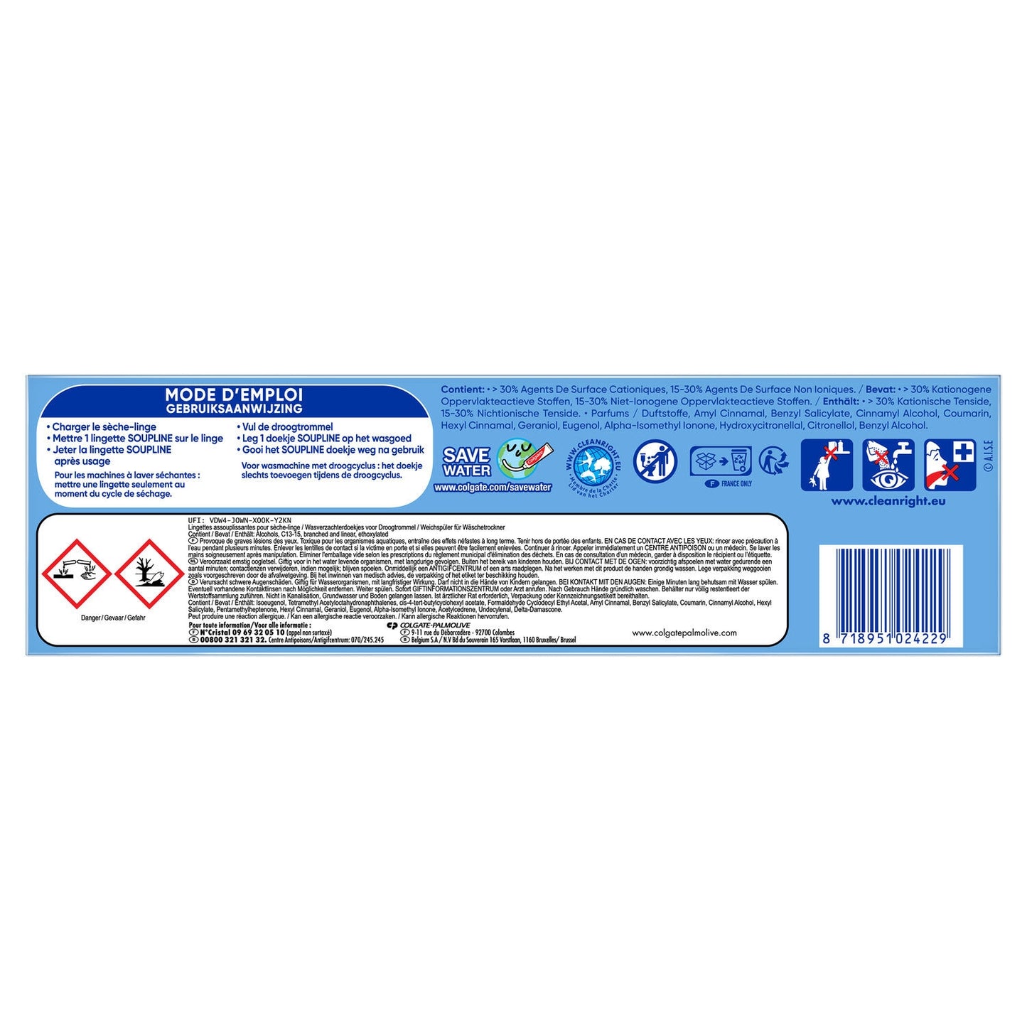 Adoucissant en Lingettes Sèche-Linge Grand Air SOUPLINE