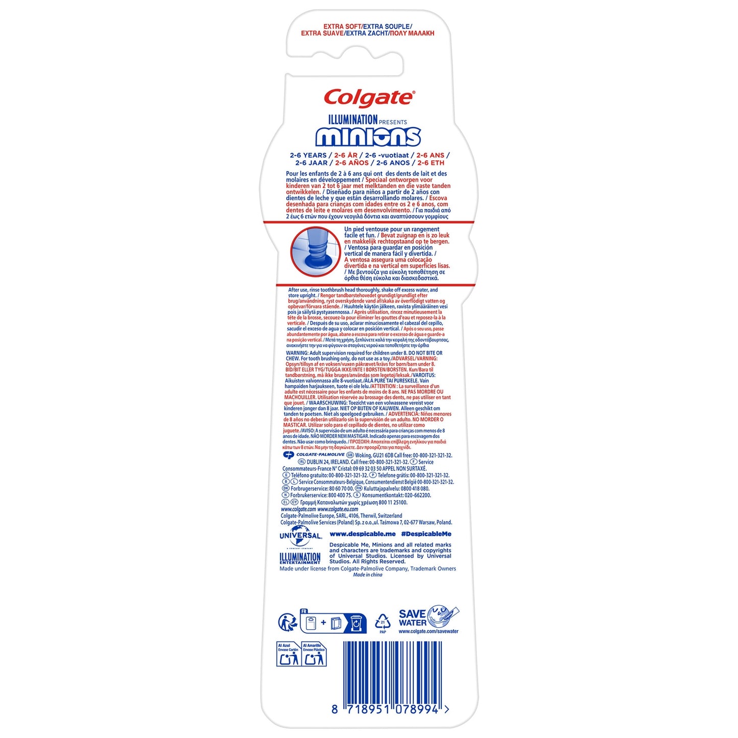 COLGATE Minions Extra Soft Zahnbürste für Kinder von 2–6 Jahren