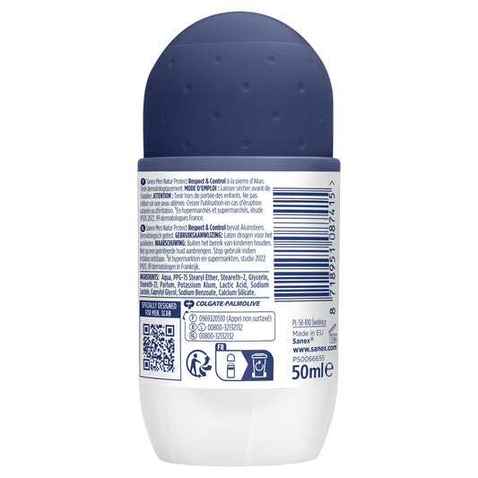 Déodorant Bille Homme Natur Protect 24h Respect et Control Pierre d'Alun SANEX MEN