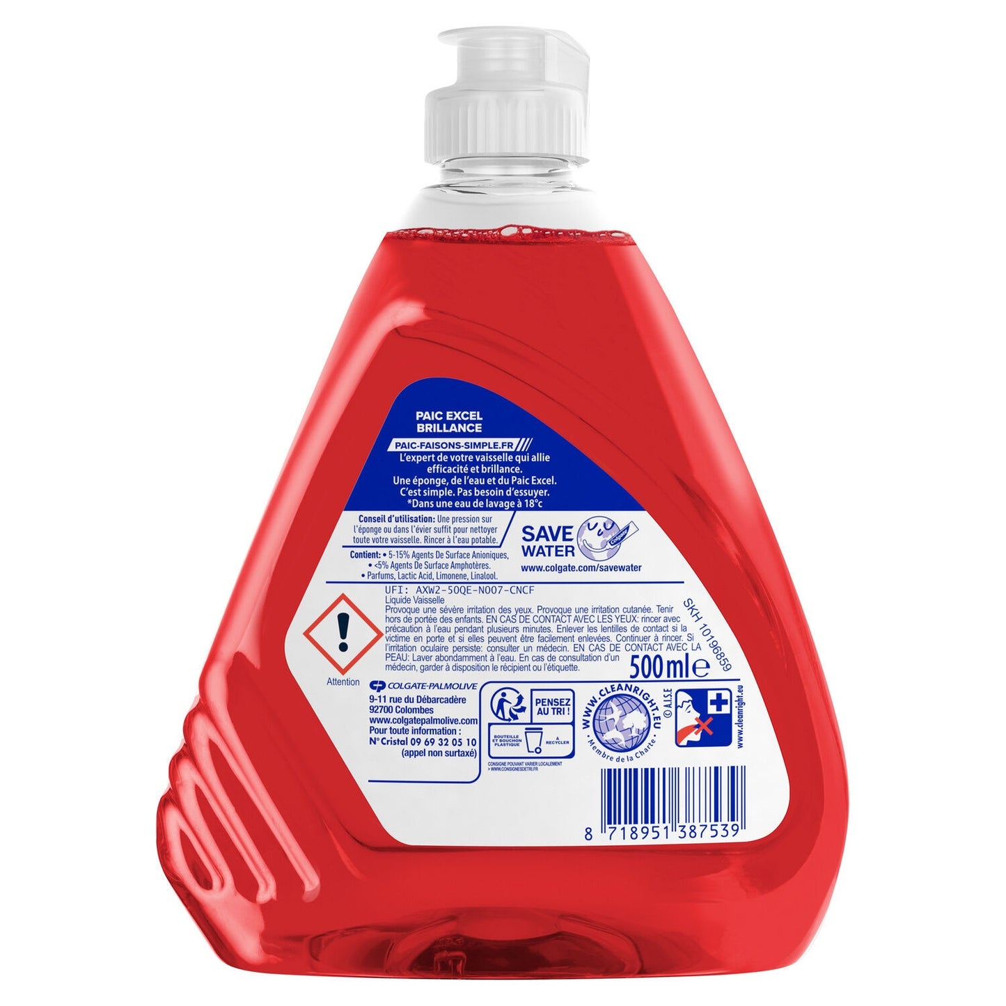 Liquide Vaisselle Actif à Froid Brillance Excel PAIC