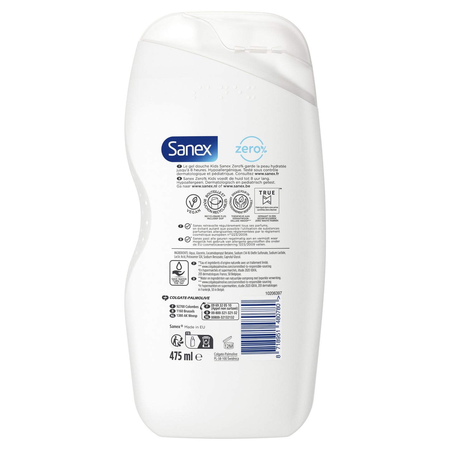 Gel Douche et Cheveux Enfant Zéro 0% Essentials SANEX