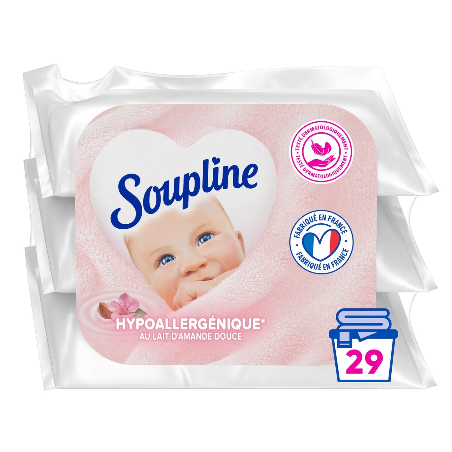 SOUPLINE Hypoallergenic 3d Concentrated Fabric Softener with Sweet Almond Milk