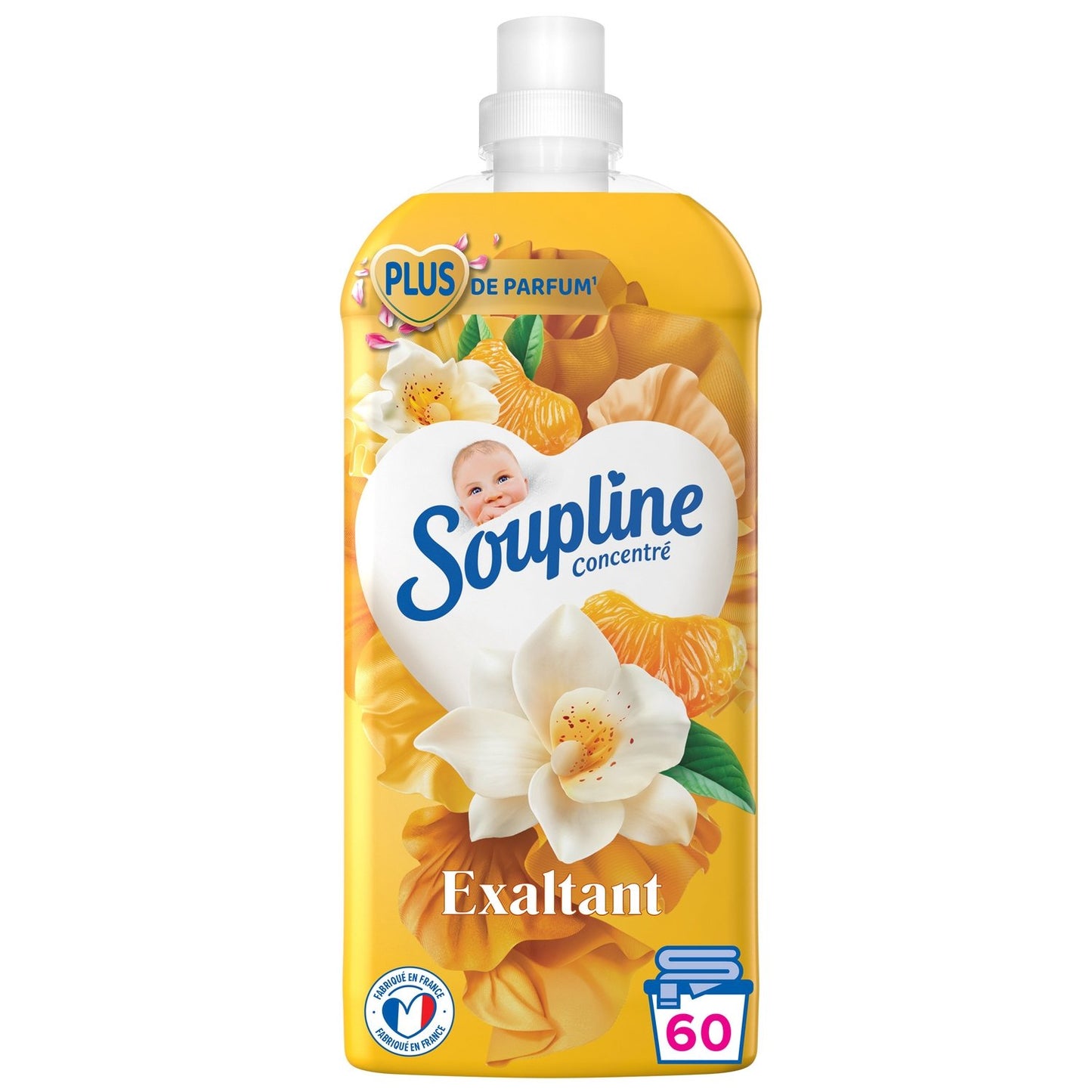 Adoucissant Concentré Mandarine Vanille SOUPLINE le bidon de 1,28L