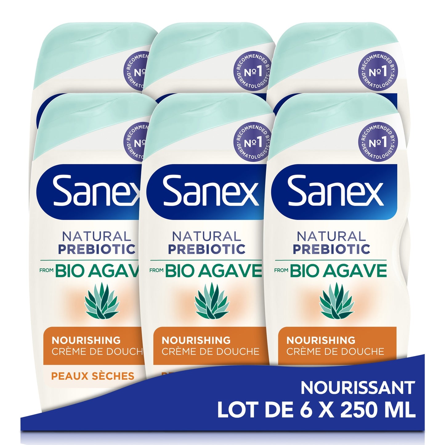 Regenerating Shower Cream with Agave Organic Natural Prebiotic SANEX