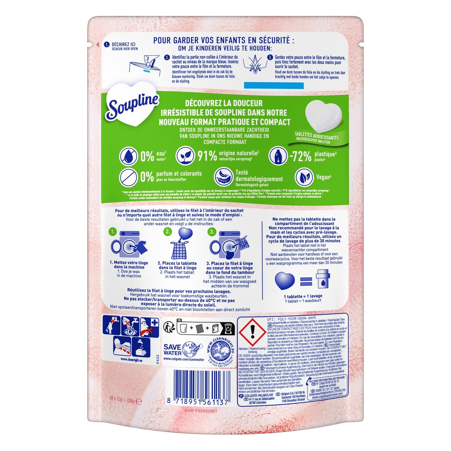 Weichspülertabletten Hypoallergene Herzen SOUPLINE