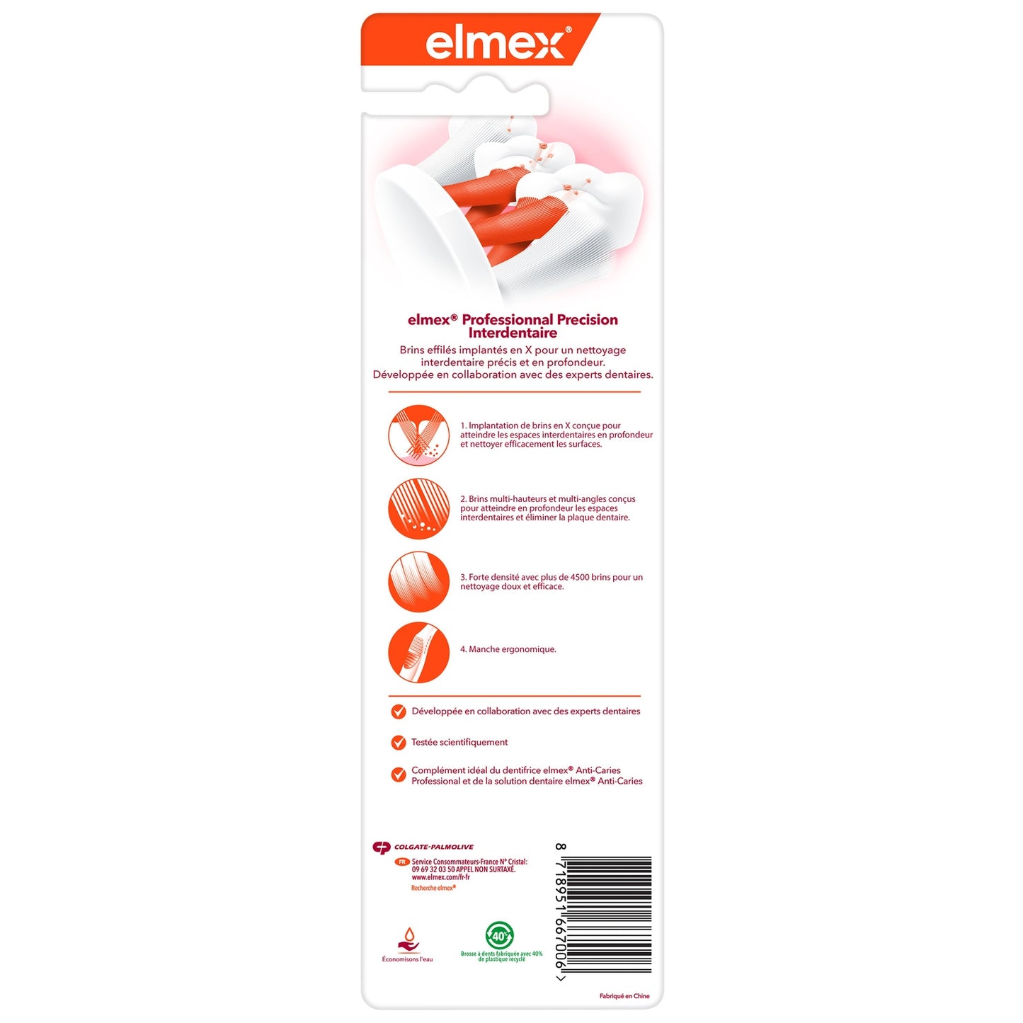 Brosse à Dents Souple Précision Interdentaire Anti-Caries Elmex ELMEX