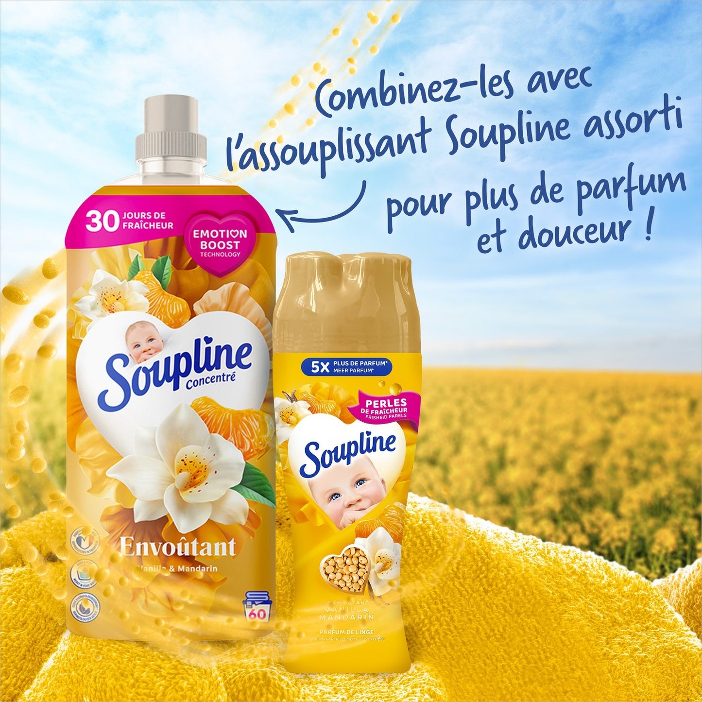 Parfum de Linge Vanille et Mandarine SOUPLINE