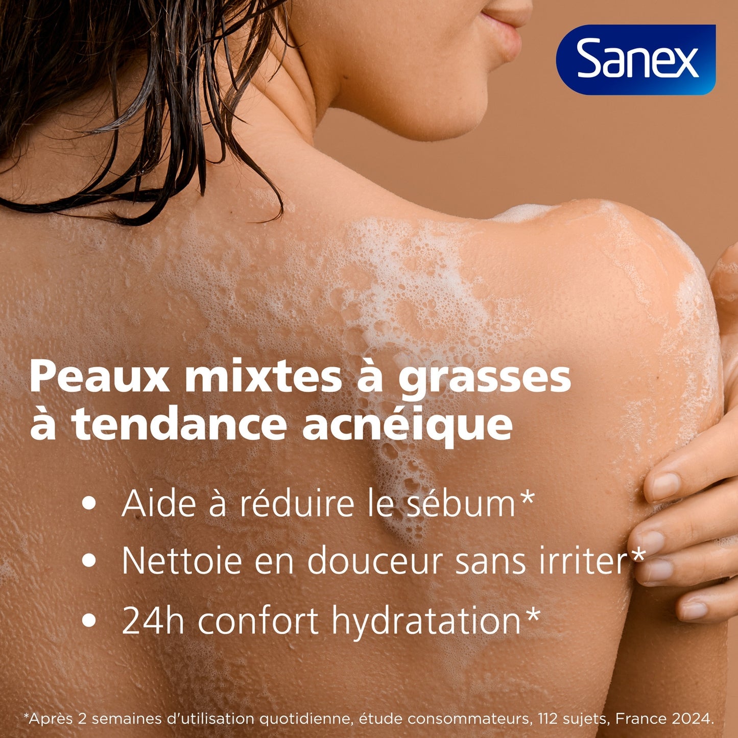 Gel Douche Derma Therapie Peaux Mixtes et Grasses à Tendance Acnéiques Réduction de Sébum SANEX