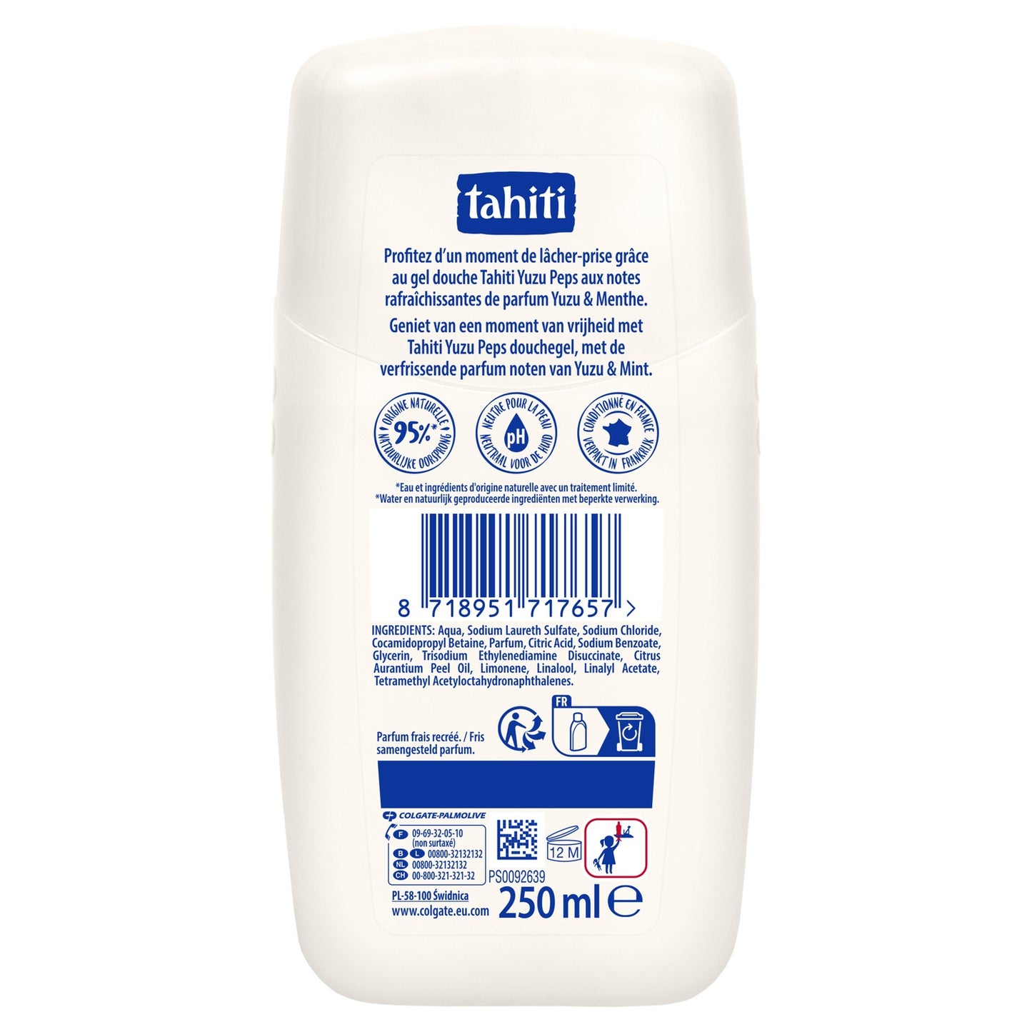 Shower Gel Yuzu and Mint Scent TAHITI