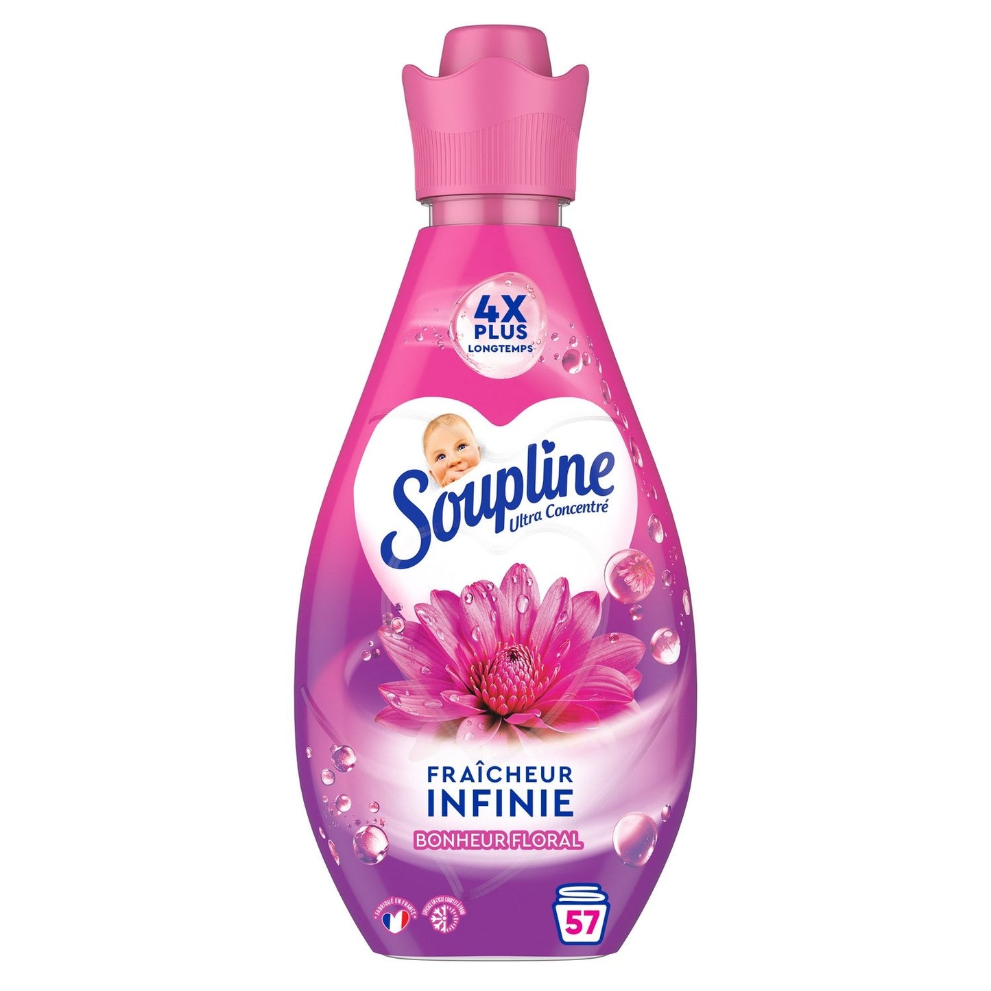 Adoucissant Concentré Ultra Fraîcheur Rosée SOUPLINE le bidon de 800mL